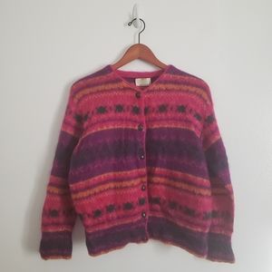 Vintage United Colors of Benetton Mohair Cardigan Sweater Size 48 (M)